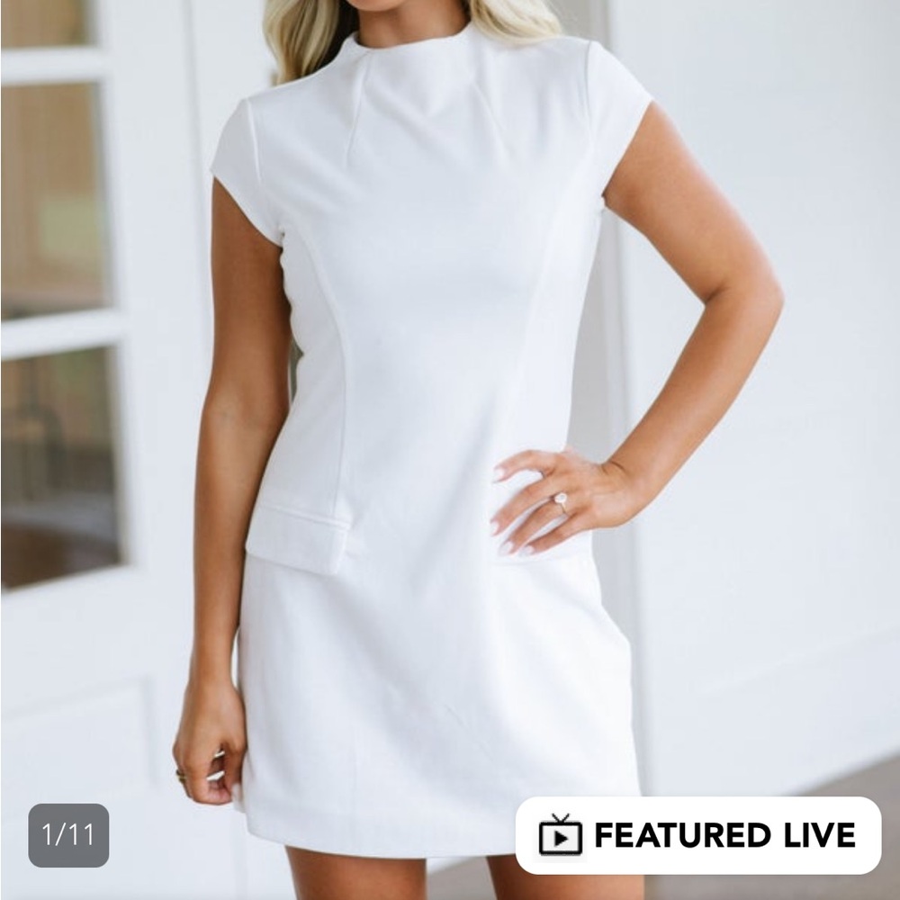 Cap-Sleeve White Mini Dress - Modern Shift Style